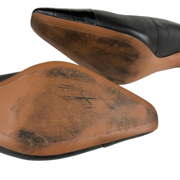 Banana Republic Slingback Black Soft Leather Strap 2.75” Heels Textured Size 9.5 - Picture 8 of 16